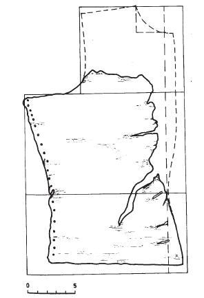 Leather jacket drawing of the leather jacket found at Miedzyrzeczu Wielkopolskie, 1340-70.