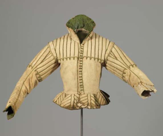 Gentleman's clothing from 1571, silk silver doublet, location unknown, ptoho - Picasa web- Romany Way Design