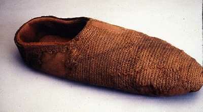 Coppergate sock created by nalbinding technique in 10th century, York, Jorvik Viking centre