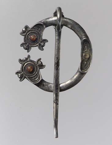 Open Ring Brooch, early 800s, Pictish or Irish, Silver with amber insets, Metropolitan Museum of Art, New York